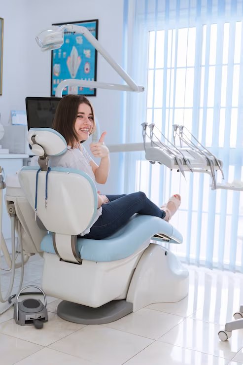 Imagen de referencia de una paciente en consulta dental